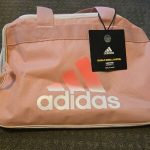 Adidas NWT Diablo Small Pink and White Travel Duffel
